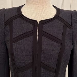 White House Black Market NWT Navy Blue Tweed Crop Jacket Size 4